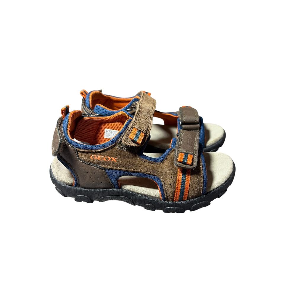 Geox Jr Strada A Mesh and  Suede Boys Sandals in Brown Size 11 EUC